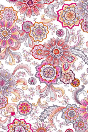 细致描花印花花型图片