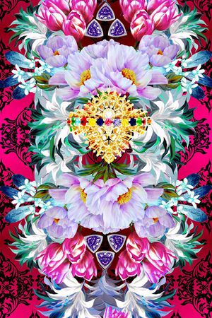 油画花卉印花花型图片