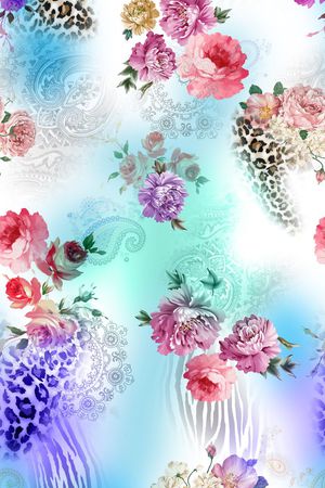 油画花卉印花花型图片
