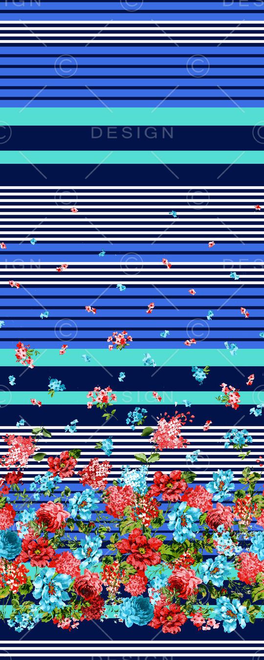 几何横条纹印花花型图片