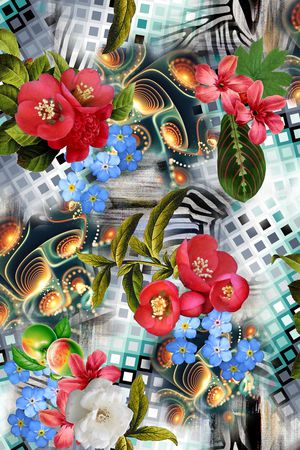 油画花卉印花花型图片
