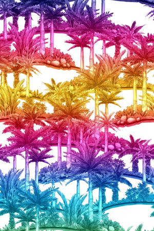 棕榈树印花花型图片