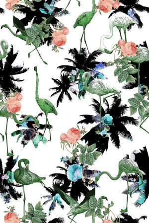 流行时尚花等印花花型图片