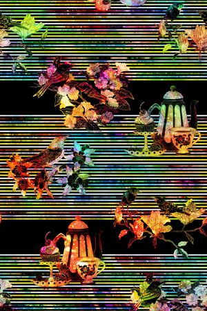 条纹印花花型图片
