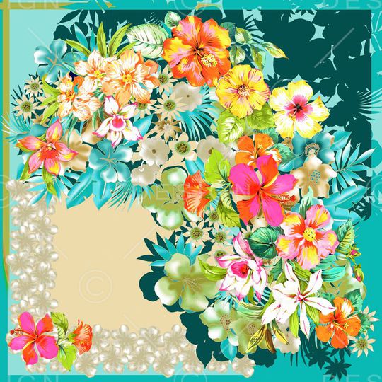 围巾印花花型图片