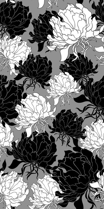 317138-中国风经典黑白灰古典花卉牡丹