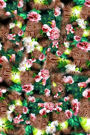 数码★花卉图案印花花型图片