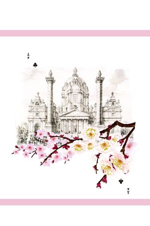 建筑风景印花花型图片