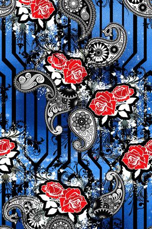 佩斯利印花花型图片