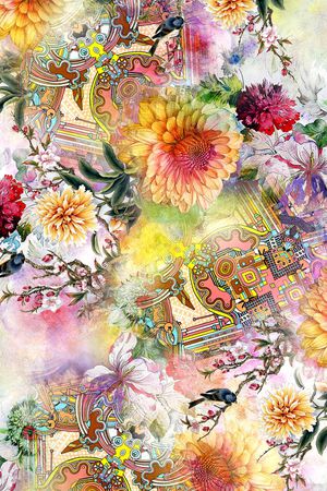 花卉印花花型图片