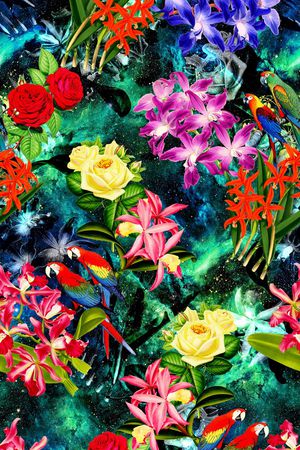 兰花印花花型图片