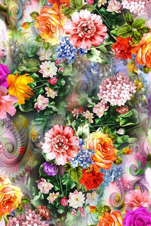 手绘印花花型图片