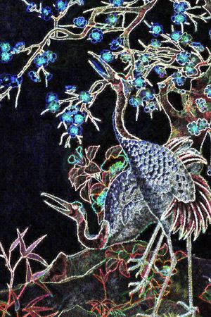 鹤印花花型图片