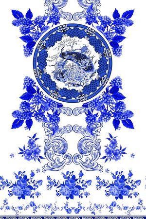 中国风印花花型图片