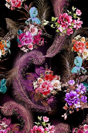 羽毛印花花型图片