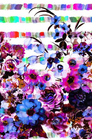 E-花卉几何/Flowers印花花型图片