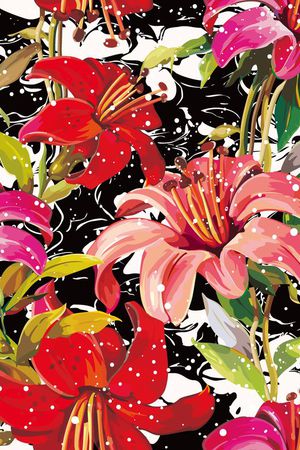 花鸟花卉印花花型图片