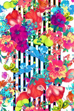 E-花卉几何/Flowers印花花型图片