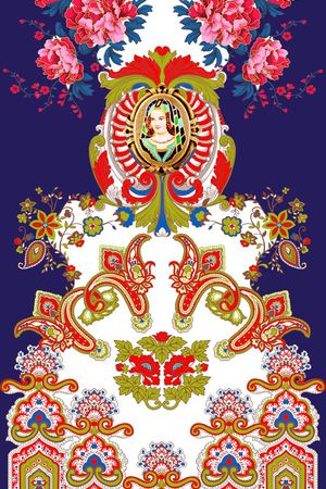 腰果民族风火腿纹印花花型图片
