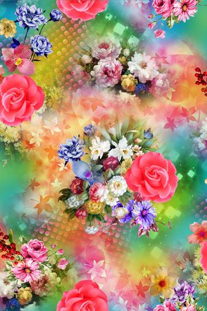 油画印花花型图片
