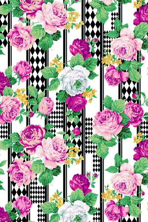 E-花卉几何/Flowers印花花型图片
