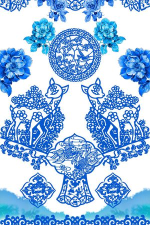 青花瓷印花花型图片