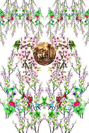 古典复古花型印花花型图片