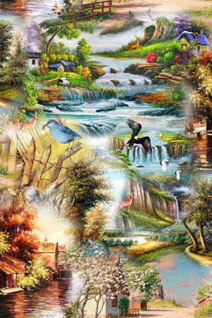 山水印花花型图片