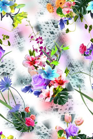几何印花花型图片