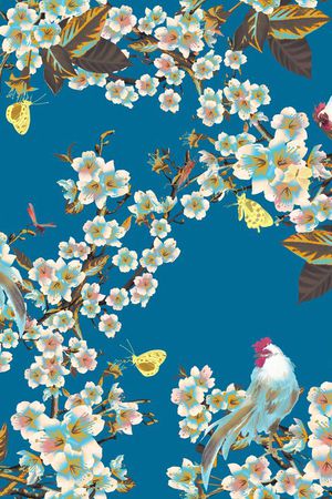 中国风印花花型图片