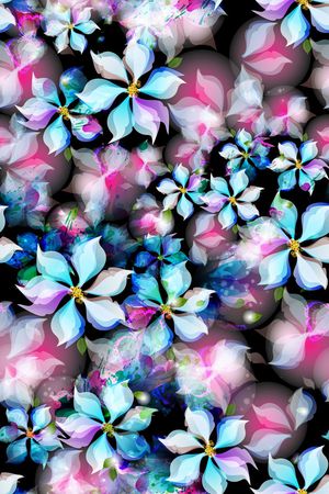 花鸟花卉印花花型图片