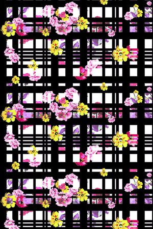 波点格子花印花花型图片