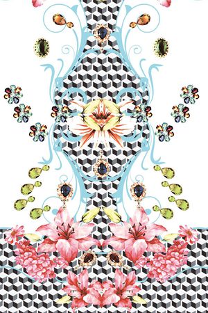 花贲印花花型图片