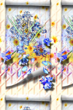复古油画 立体印花花型图片