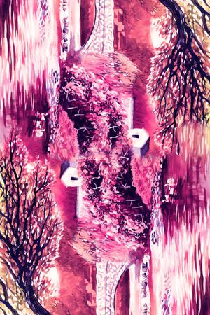 桥印花花型图片