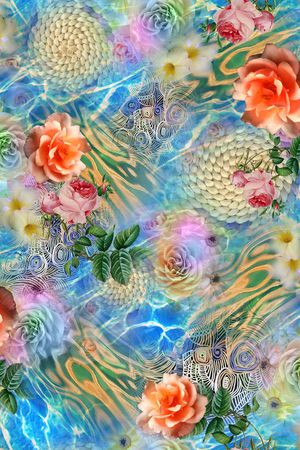 水波印花花型图片