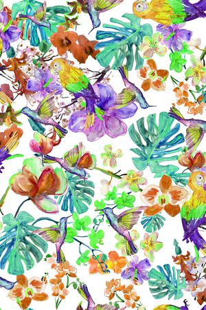 小鸟印花花型图片