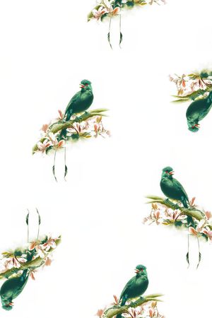 百鸟图印花花型图片