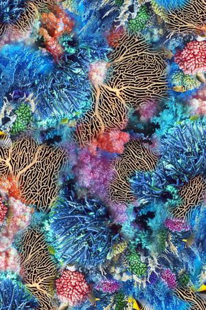 海洋生物印花花型图片