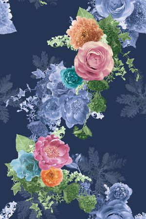 牡丹印花花型图片