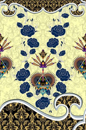 古典花纹印花花型图片