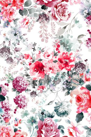 田园 水墨印花花型图片