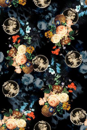 数码 油画 欧式 花卉印花花型图片