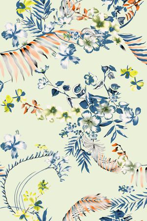 扶桑花印花花型图片