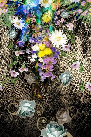 动物纹 定位 花卉印花花型图片