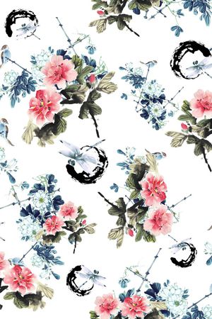 中国风印花花型图片