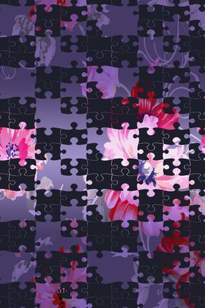 花卉 拼图印花花型图片