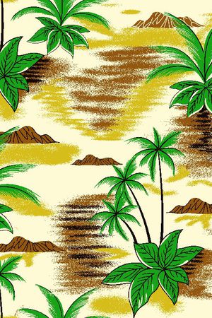 亮色热带植物印花花型图片