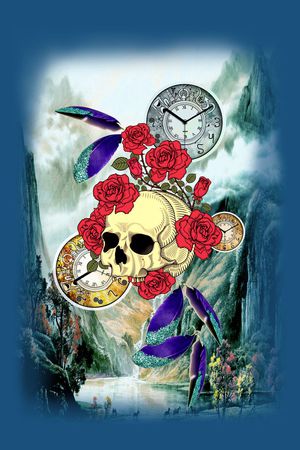 骷髅图案印花花型图片