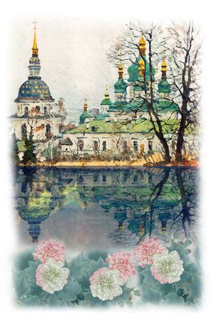 欧式建筑印花花型图片